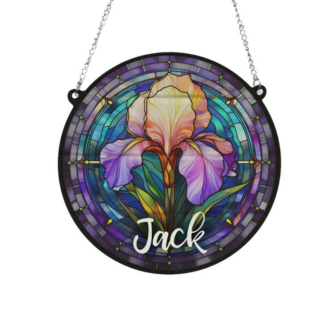 Iris Personalised Stained Glass Effect Suncatcher